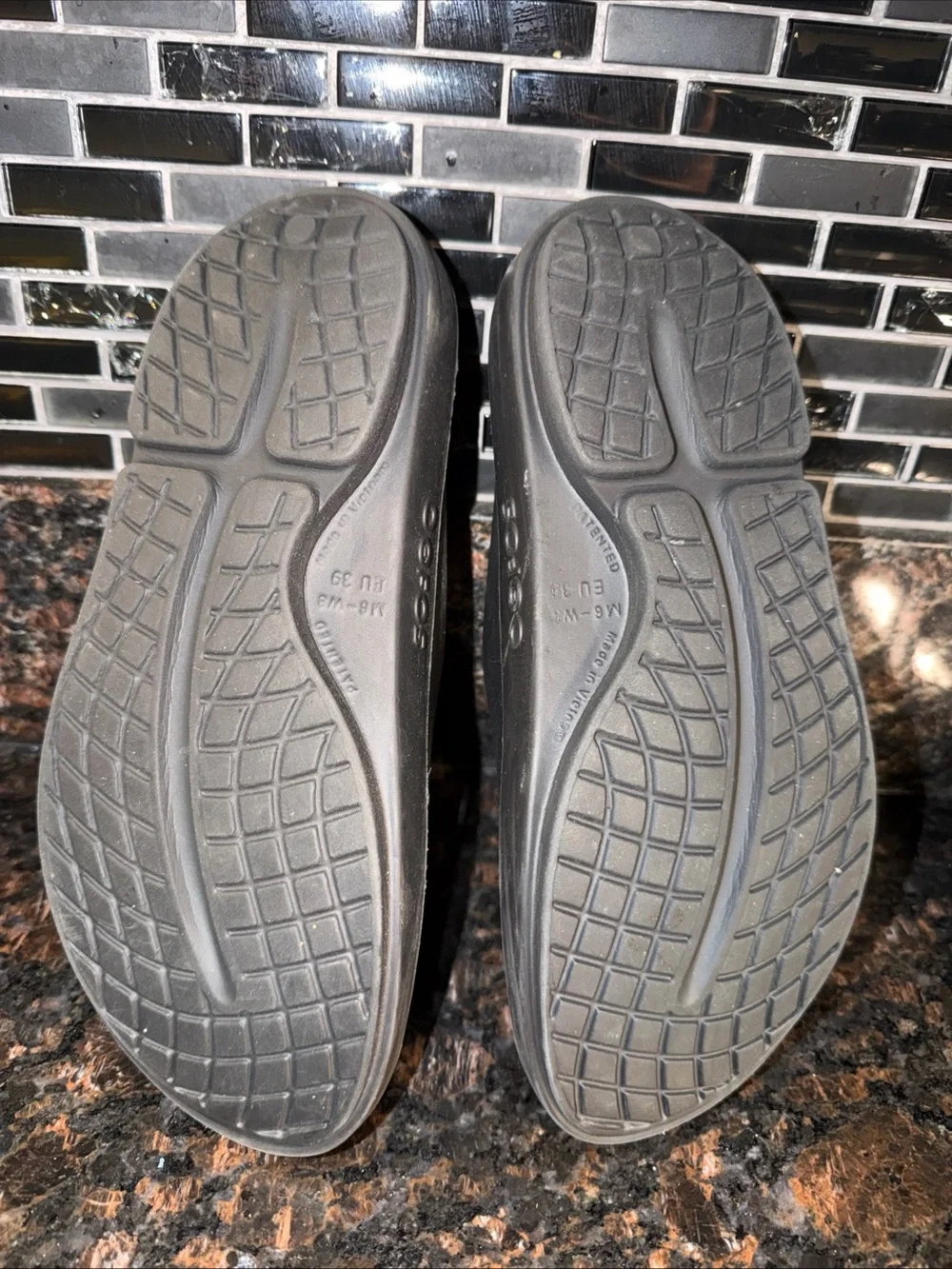 Oofos  Black Slide Sandals - Comfort Footbed - Picture 3 of 3